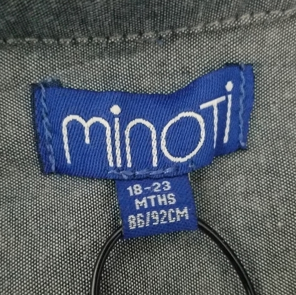 NWT Minoti Button Down Shark Button Shirt 18-23m - Picture 4 of 5